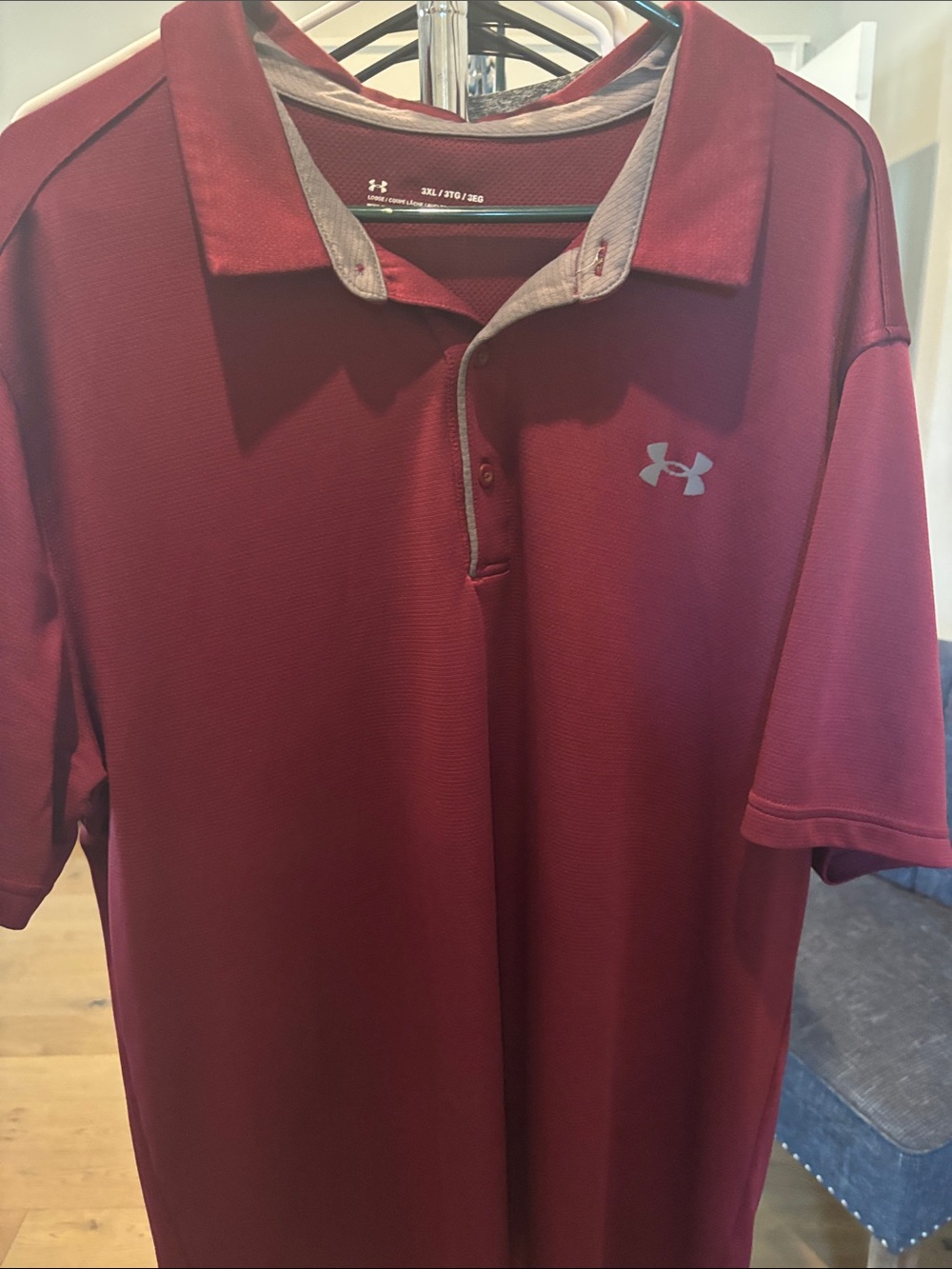 Under Armour Men's Maroon Polo with Contrast Trim